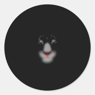 Black Jaguar or panther Big Cat Face Classic Round Sticker