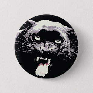 Black Jaguar Panther 6 Cm Round Badge