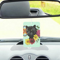 Black Jaguar Portrait Flowers