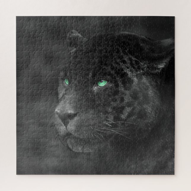 Black Jaguars Emerald Gaze Jigsaw Puzzle (Vertical)