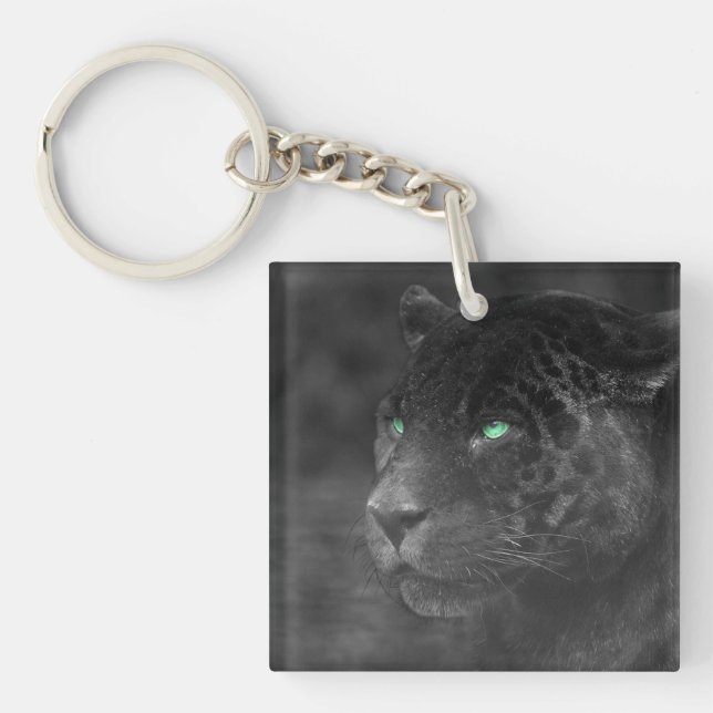 Black Jaguars Emerald Gaze Key Ring (Front)
