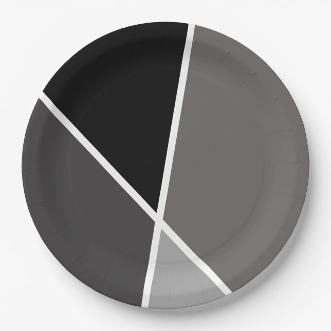 Black JanaiCreates Color Collection Paper Plates (Front)