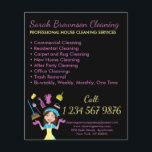 Black Janitorial Maid House Cleaning Flyer<br><div class="desc">Black Janitorial Maid House Cleaning Flyer</div>