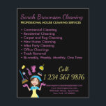 Black Janitorial Maid House Cleaning Flyer<br><div class="desc">Black Janitorial Maid House Cleaning Flyer</div>