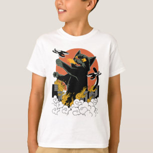 Black Japanese Catzilla Sunset - Clic Fit T-Shirt