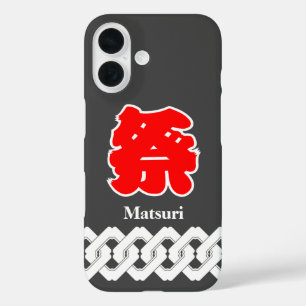 Black Japanese Matsuri Happi Coat iPhone 16 Case