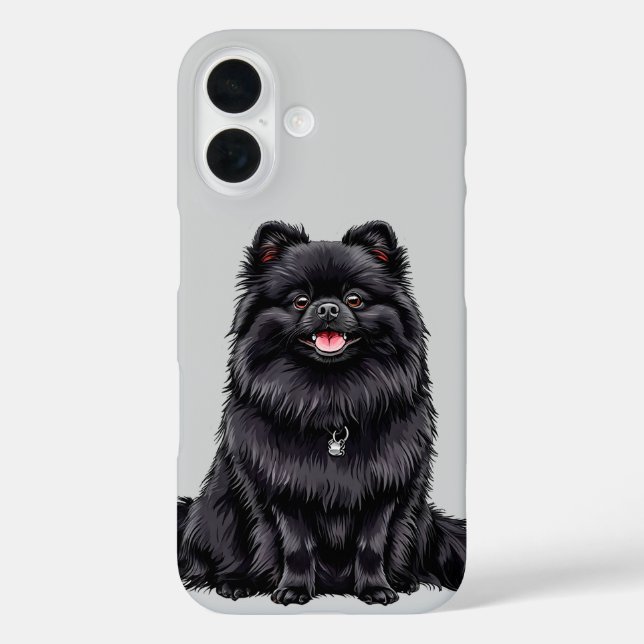 Black Japanese spitz dog Case-Mate iPhone Case (Back)