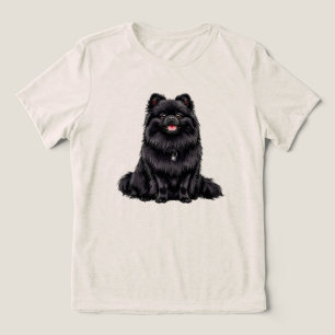 Black Japanese spitz dog Tri-Blend Shirt