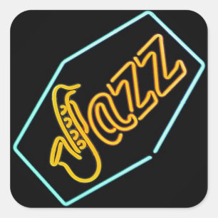 Black Jazz Square Sticker