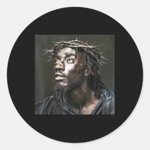 Black Jesus, Christianity, Church, Christ, Jesus _ Classic Round Sticker