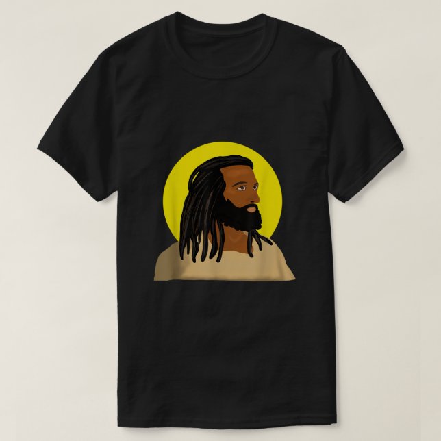 Black Jesus Locs African American Religious  T-Shirt (Design Front)