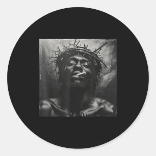 Black Jesus Smokes, Christianity, Church, Christ,  Classic Round Sticker