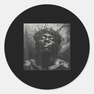 Black Jesus Smokes, Christianity, Church, Christ,  Classic Round Sticker
