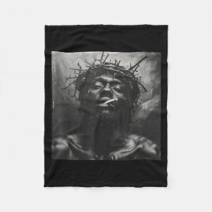 Black Jesus Smokes, Christianity, Church, Christ, Fleece Blanket