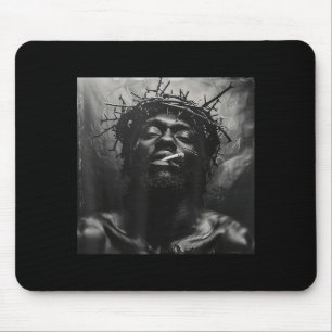 Black Jesus Smokes, Christianity, Church, Christ, Mouse Mat