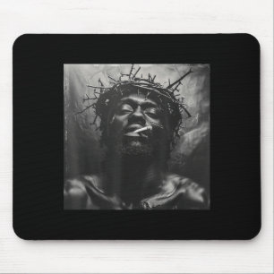 Black Jesus Smokes, Christianity, Church, Christ,  Mouse Mat