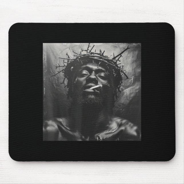 Black Jesus Smokes, Christianity, Church, Christ,  Mouse Mat (Front)