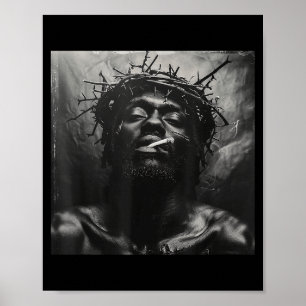 Black Jesus Smokes, Christianity, Church, Christ,  Poster