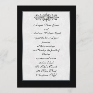 Black Jewel Wedding Invitation