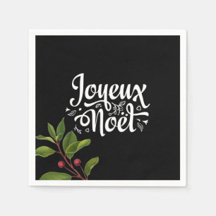 Black Joyeux Noel Napkin