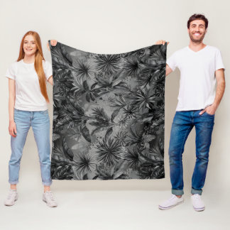Black jungle fleece blanket