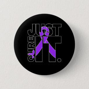 Black Just Cure Fibromyalgia Awareness  6 Cm Round Badge