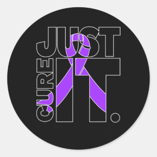 Black Just Cure Fibromyalgia Awareness  Classic Round Sticker