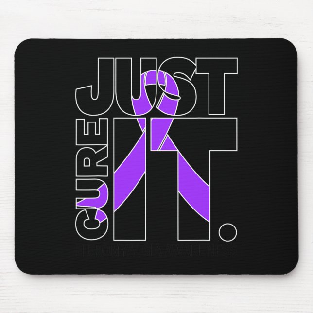 Black Just Cure Fibromyalgia Awareness  Mouse Mat (Front)
