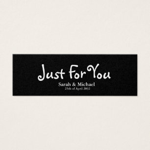 Black 'Just For You' Wedding favour Gift tag