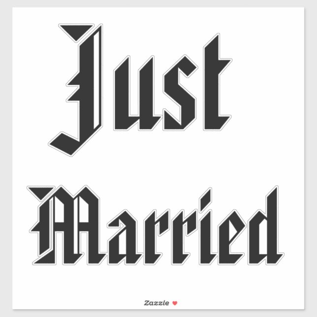 Black Just Married American Text Font, (Sheet)