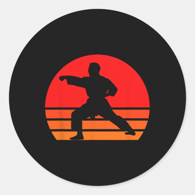Black Karate Shirt1  Classic Round Sticker (Front)
