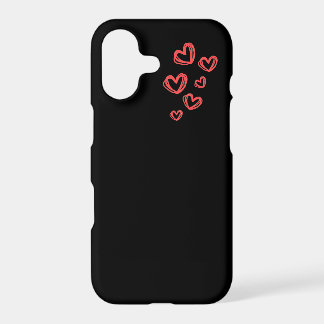 Black Kawaii Heart Art iPhone Case Mate