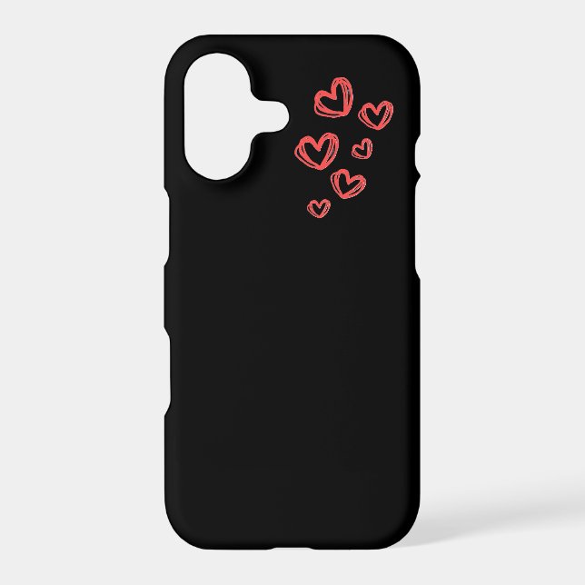 Black Kawaii Heart Art iPhone Case Mate (Back)