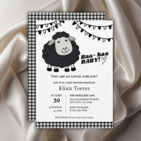 Black Kawaii Little Lamb Baby Shower