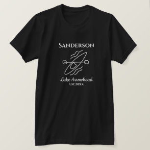 Black Kayak Monogram Name Lake house T-Shirt