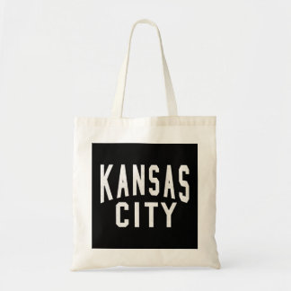 Black KC Kansas City Black & White Retro Basic Vin Tote Bag