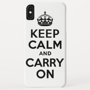 Black Keep Calm and Carry On Case-Mate Case