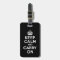Black Keep Calm and Carry On Luggage Tag