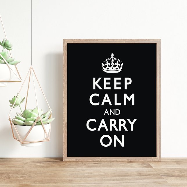 Black Keep Calm and Carry On Poster (Creator Uploaded)