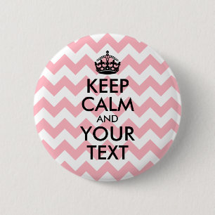 Black Keep Calm and Your Text 6 Cm Round Badge