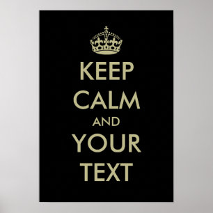 Black keep calm poster template   Customisable