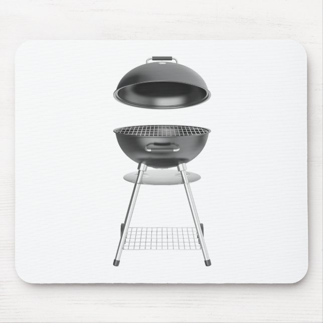 Black kettle barbecue with lid mouse mat (Front)