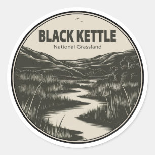 Black Kettle National Grassland Stream Classic Round Sticker