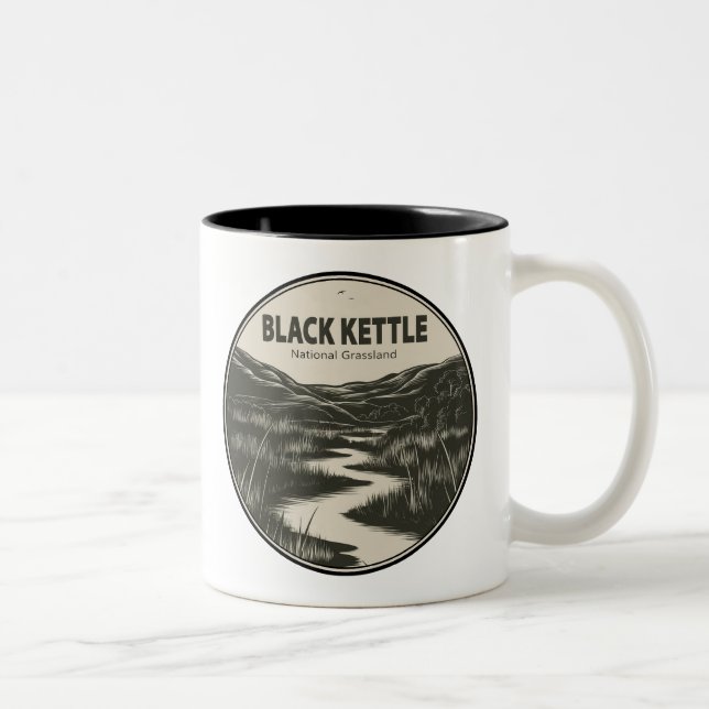 Black Kettle National Grassland Stream Two-Tone Coffee Mug (Right)