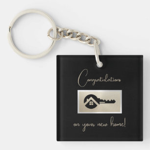 Black Key Champagne Glitter Real Estate Marketing  Ring