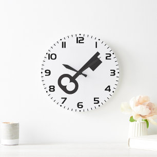 Black Key  Large Clock