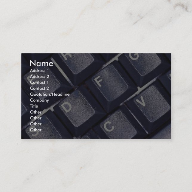 Black keyboard texture business card (Front)