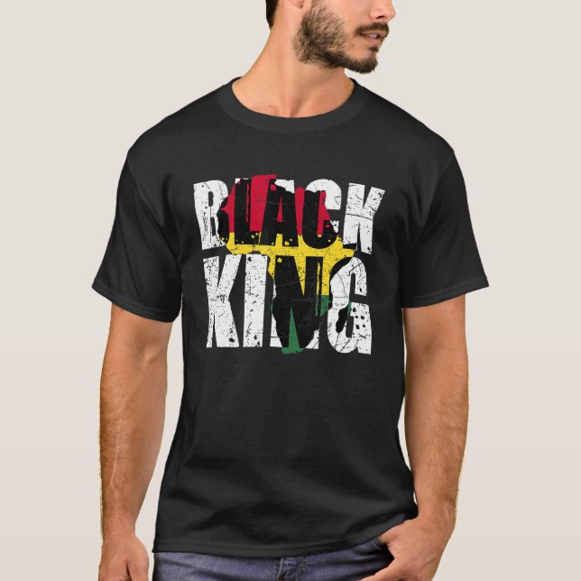 Black King Africa Map Black History Month Africa P T-Shirt (Front)
