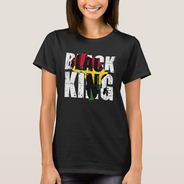 Black King Africa Map Black History Month Africa P T-Shirt (Front)