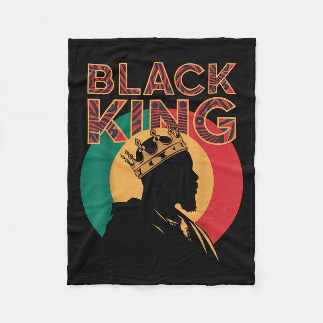 Black King Afrocentric Unapologetically Melanin  Fleece Blanket (Front)